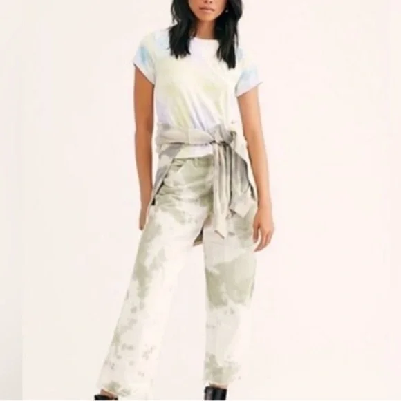 Free People Bright Eyes Velvet Top-Cloud Pastel Multi Color-Size Medium - Picture 2 of 5